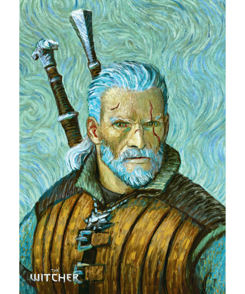 Good Loot Game Art Chronicles Puzzle: The Witcher Geralt & Vincent van Gogh (1000 elementów) 2