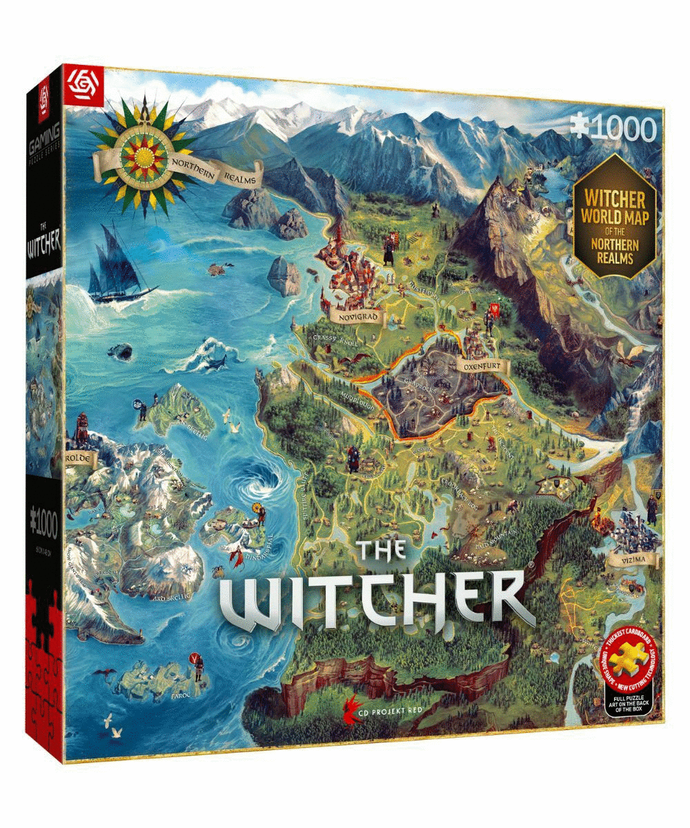 Gaming Puzzle: The Witcher (Wiedźmin) The Northern Realms Map, 1000 elementów 1