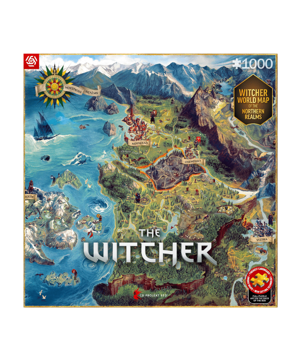 Gaming Puzzle: The Witcher (Wiedźmin) The Northern Realms Map, 1000 elementów 1