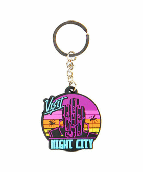 Cyberpunk 2077 Visit Night City Keychain 1
